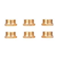 6 vnt. žalvarinis redukcinis adapteris 3/4 colio vidiniu sriegiu į 1/2 colio išoriniu sriegiu, vamzdžių jungtys, žarnos adapteris