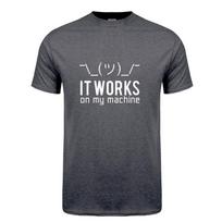 Vasaros vyriški marškinėliai Juokingi Geek Tai veikia mano kompiuteryje T-shirt Tshirt Vyrams Medvilniniai trumpomis rankovėmis Kompiuterių programuotojas Viršutiniai marškinėliai OZ-148 S