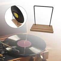 Vinilo įrašų laikiklis, žurnalų ir albumų saugojimo sprendimas šviesiai ruda spalva