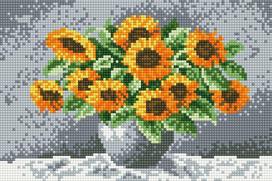 "Summer bouquet" - Deimantinės mozaikos paveikslas ANT PORĖMIO