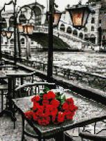 "Meeting in Venice" - Deimantinės mozaikos paveikslas ANT PORĖMIO