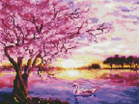 "Sunrise" - Deimantinės mozaikos paveikslas ANT PORĖMIO