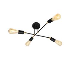 Ant paviršiaus montuojamas sietynas ROSETTE 4xE27/15W/230V juodas/auksinis