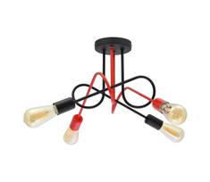 Ant pagrindo montuojamas sietynas OXFORD 4xE27/15W/230V juodas/raudonas