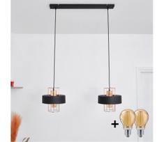 LED LED Pakabinamas sietynas VOLTA 2xE27/15W/230V juoda/auksas