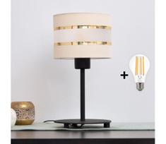 LED Stalinė lempa HELEN 1xE27/15W/230V kreminė/juoda/auksinė