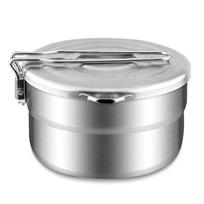 Lauko 1,5 l nerūdijančio plieno puodas su dangčiu sulankstoma rankena Nešiojami Pinic virtuvės reikmenys, skirti stovyklauti ir žvejoti.
