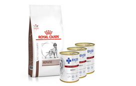 ROYAL CANIN Hepatic HF 16 7kg + ENZO VET Hepatic nuo kepenų ligų šunims 3x400g