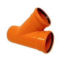 PVC lauko kanalizacijos trišakis PIPELIFE, DN110 x 110 x 45°