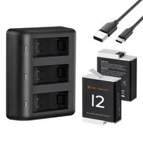 K&F Concept Gopro Hero12(Compatible with 11/10/9)Three-slot LED charging stand*1 + USB to Type C