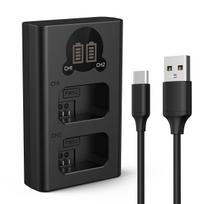 K&F Concept K&F NP-FW50 Digital Camera Dual LED Display Screen charger; Supports Micro USB and Type-C charging