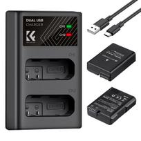 K&F Concept EN-EL14 1050mAh Digital Camera Dual Battery with Dual Channel Charger, for Nikon Camera