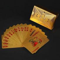 Auksinės folijos kaukolės pokerio kortos vandeniui atsparios PVC plastikinės stebuklingos kortelės lošimo stalo žaidimams Plaunamos, lanksčios naudojimo žaidimų kortos, spalva