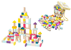 Cubika medinių kaladėlių rinkinys, 100vnt