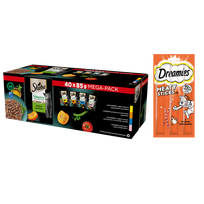 SHEBA Nature's Collection Flavour Selection 40x85 g + DREAMIES 30g NEMOKAMAI