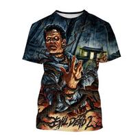 The Evil Dead 3D spaudos marškinėliai drakulos filmo mada apvalia iškirpte trumpomis rankovėmis siaubo filmo neutralūs kasdieniai viršūnėliai vaikams juokingi marškinėliai 5XL