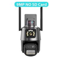 2026 Nauja Lauko ES PTZ Kamera 9MP 4K HD 8X Hibridinis Priartinimas Trys Objektyvai Dvigubas Ekranas Wifi IP Kamera 4MP Policijos Šviesa Signalizacija CCTV Stebėjimas ICSee 9MP NO SD Card