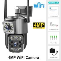 4K 8MP dvigubo objektyvo WiFi IP kamera naktinio matymo Ai Human Detect PTZ lauko vaizdo kamera belaidė V380 Pro CCTV saugumo apsauga 4MP Camera
