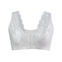 Moteriški didesnio dydžio apatiniai Sexy Push Up Liemenėlės Belaidžiai Priekyje Užsegamos Liemenėlės Deep V Nėriniuotos liemenėlės Viršutiniai ploni seksualūs apatiniai S balta