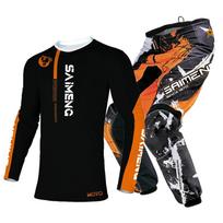 motokroso pavarų komplektas vaikams 4 5 6 7 8 9 10 11 12 13 metų Jaunimas vaikas Motociklas berniukas Mergaitė Jersey Pant Kits lenktyninis kostiumas Visureigis Enduro MX MTB M-22 black