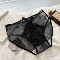 Be Careful of Sexy Briefs Mesh Underwear for Women In Summer Thin Design Pure Desire Low Waist Triangle Panties One Size juoda