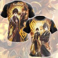 Genshin Impact Raiden Shogun 3D Print T-Shirts Men Women Casual Tshirt Short Sleeve Oversized Harajuku Tee Tops Kids Clothing M