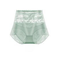 High Waisted Underwear for Women Made of Lace Briefs Pure Cotton with A Cinched Crotch Lifted Hips Large Waist Cinched Triangle Panties M žalia