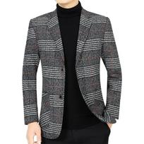 Pavasario Rudens Verslo Laisvalaikio Kostiumai Švarkai Paltai Vyriški Langeliais Švarkai Vyriški Formalūs Drabužiai Slim Fit Švarkai Dydis 4XL XXXXL pilka