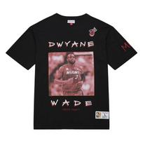 Mitchell & Ness NBA Heavyweight Premium Player Tee Vintage Logo Miami Heat Dwyane Wade - Dydis XXL (TCRW6611-MHEYYDWABLCK Marškinėliai)