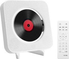 "Adirigo" nešiojamas stalinis CD grotuvas su "Bluetooth" daugiafunkcinis su sieniniu muzikos CD grotuvu "HiFi" garsiakalbiuose "Home Audio Boombox" su nuotolinio valdymo pulteliu (baltas)