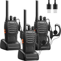 "Baofeng Walkie Talkies" radijo imtuvas PMR446 Dvipusis radijo ryšys Profesionalus 16 kanalų radijo imtuvas Siųstuvas ir imtuvas su baterija, ausinėmis ir USB įkrovimo stotele (3 vnt.)