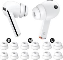 "Delidigi Galaxy Buds3 Pro" ausų antgaliai, 6 poros dvigubo flanšo silikoninių ausų kištukų priedų, atsarginių dalių priedai, suderinami su "Samsung Galaxy Buds3 Pro 2024 S/M/L" (balti)