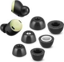 "Google Pixel Buds Pro" atminties putų antgaliai, neslystantys pakaitiniai "Google" belaidžių ausinių antgaliai, tinkantys į įkrovimo dėklą, 3 poros (įvairių dydžių, juodi)