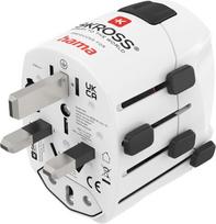 "Hama" kelioninis adapteris visame pasaulyje (universalus kelioninis adapteris daugiau nei 150 šalių, G/Type B/Type I/Type J/Type L/Type N, skirtas prietaisams su C, E ir F tipo kištukais, apsauginis kontaktas, keičiamas