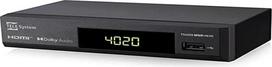 "Tele System TS4020" dekoderis su dvigubu DVB T/T2 ir DVB-S/S2 HEVC HD HDR10 HLG imtuvu, prieiga prie nemokamos eterinės, antžeminės ir palydovinės televizijos bei radijo. USB medijos grotuvas muzikai ir nuotraukoms