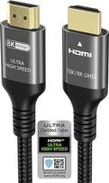 "Ubluker" 10K 8K 4K HDMI kabelis 48Gbps 5M, sertifikuotas itin didelės spartos HDMI® kabelis 4K 240Hz 144Hz 8K 60Hz 0,01 ms HDR10+ ARC eARC HDCP2.3 "Netflix" Roku TV PC monitorius Projektorius PS5 4 "Xbox
