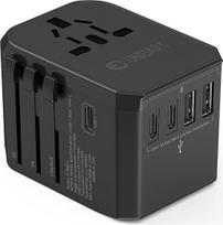 "Unidapt" universalus kelioninis kištukas su 3USB C 2USB ir 1 AC lizdu, tarptautinis kištukinis lizdas, universalus adapteris Vokietijai, JAV, Anglijai, Tailandui, Italijai, Australijai