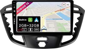 BXLIYER Android 14 IPS automobilinis radijas, tinkamas "Ford Tourneo Transit Custom" (2013-2021 m.) - Integruotas "CarPlay Android Car" - Nemokama atbulinės eigos kamera - 2G + 32G - 9 colių 2 DIN -DAB valdymas vairu greitai