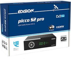EDISION Picco S2 Pro Full HD palydovinis imtuvas FTA, (DVB-S2 | ARD ir ZDF SD išjungimas) Vienkartinis tinkamas, 2-in-1 RCU, WiFi, HDTV, HDMI, S/PDIF, IR, iš anksto įdiegtas vokiškų programų sąrašas