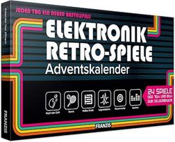 FRANZIS 67150 - Elektroninių retro žaidimų advento kalendorius 2020 m., 24 70-ųjų ir 80-ųjų metų žaidimai, kuriuos galima susikurti patiems be litavimo, kasdien vis nauja amatų pramoga, rekomenduojama nuo 14 metų.