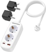 JAV/UK/AUS kištukinis lizdas su PD20W USB greituoju įkrovikliu, kelioninis adapteris visame pasaulyje, 2 krypčių 1,5 m ilgio kabelis, skirtas JAV, Kanadai, Tailandui, Anglijai, Australijai, Kinijai, Naujajai Zelandijai