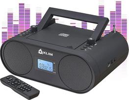 KLIM Boombox B4 Radijo imtuvas su CD grotuvu + AM/FM radijas, MP3, "Bluetooth", AUX, USB nešiojamasis su belaidžiu režimu ir įkraunama baterija + nuotolinio valdymo pultas, automatinis užmigimas, skaitmeninis ekvalaizeris