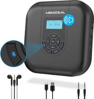 Nešiojamasis CD grotuvas, MONODEAL Nešiojamasis "Bluetooth", įkraunamas, su garsiakalbiu ir FM siųstuvu, "Discman" CD grotuvas automobiliui, mažas, apsaugotas nuo nuslydimo, su ausinėmis