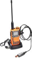 QUANSHENG UV-K6 radijo stotis 5W Walkie Talkie ilgo nuotolio įkraunama rankinė radijo stotis suaugusiesiems Policijos radijo stotis su FM, NOAA, C tipo įkrovimo funkcija, 200 kanalų (UA-K6 su kabeliu)