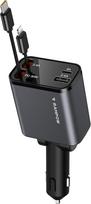RAMPOW Cigarečių žiebtuvėlis USB C, automobilių aksesuarai 65 W automobilinis įkroviklis, 4-in-1 ištraukiamas automobilinis įkroviklis su cigarečių žiebtuvėliu, greitasis įkroviklis su "iPhone 16/15/14/13", "Samsung", "iPad" - sidabriškai baltas