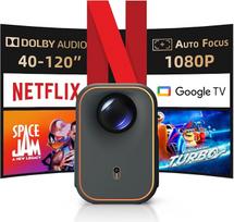 [Netflix sertifikuota] Formovie Xming Episode One, projektorius su WiFi Bluetooth, integruota Netflix Google TV, 1080P 4K palaiko išmanųjį projektorių, Dolby Audio, skirtas namų kinui, nešiojamas lauke