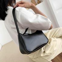 Retro Solid Color Totes Bags Women's Fashion Handbags PU Fashion Small Shoulder Bag Travel Zipper Armpit Purses juoda