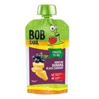 Banano ir juodųjų serbentų tyrelė, be pridėtinio cukraus | Bob Snail (120 g)