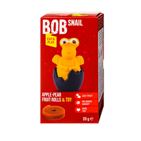 Obuolių ir kriaušių užkandis su žaisliuku viduje, be pridėtinio cukraus | Bob Snail (20 g)