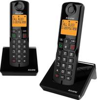 "Alcatel S280 Duo Black Duo" belaidis telefonas "laisvų rankų" skambučiai Telefonų knyga su 50 vardų ir numerių nepageidaujamų skambučių blokavimo funkcija